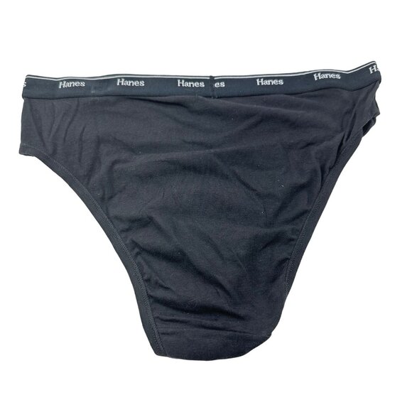 Hanes Women's Size Large Panty Brief Hi Leg Originals Black New - Picture 2 of 8